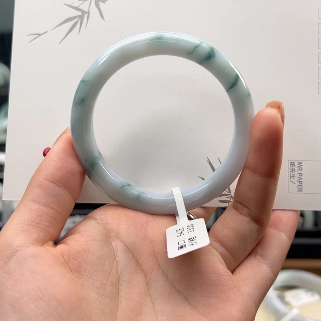 翡翠未镶嵌手镯46号54正圈