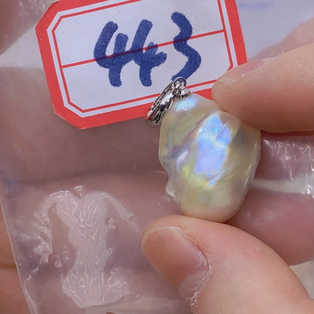 淡水珍珠银S925镶嵌吊坠(赠链)