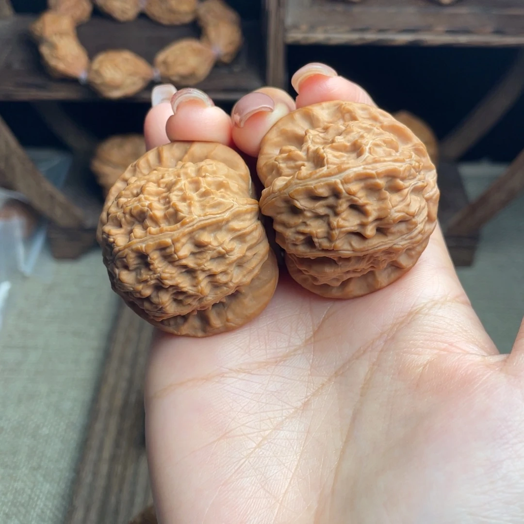 吊坠文玩核桃头货新果白狮子41 全品白茬