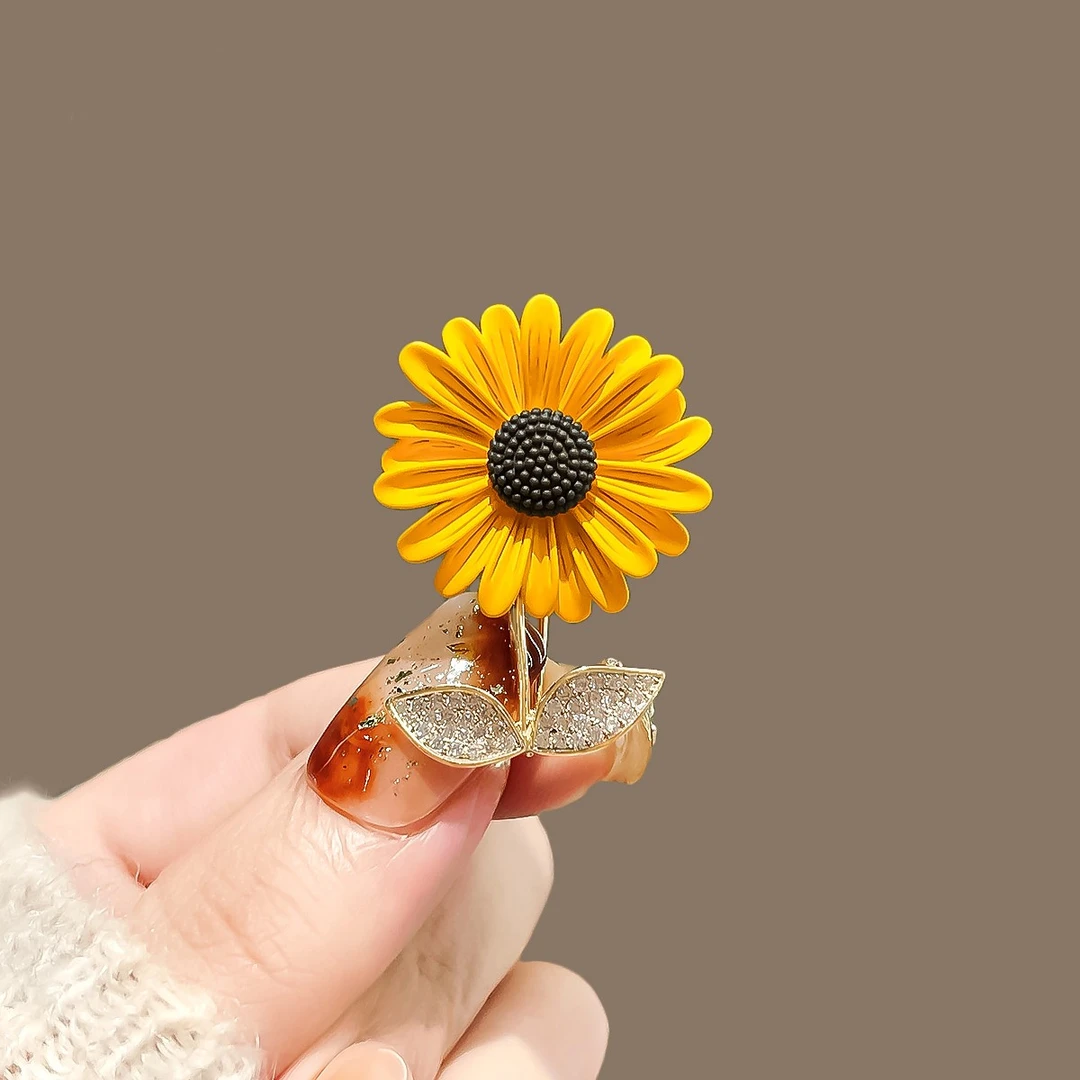 黄铜珐琅胸针 5145 向日葵 甜美可爱胸花别针连衣裙T恤配饰品