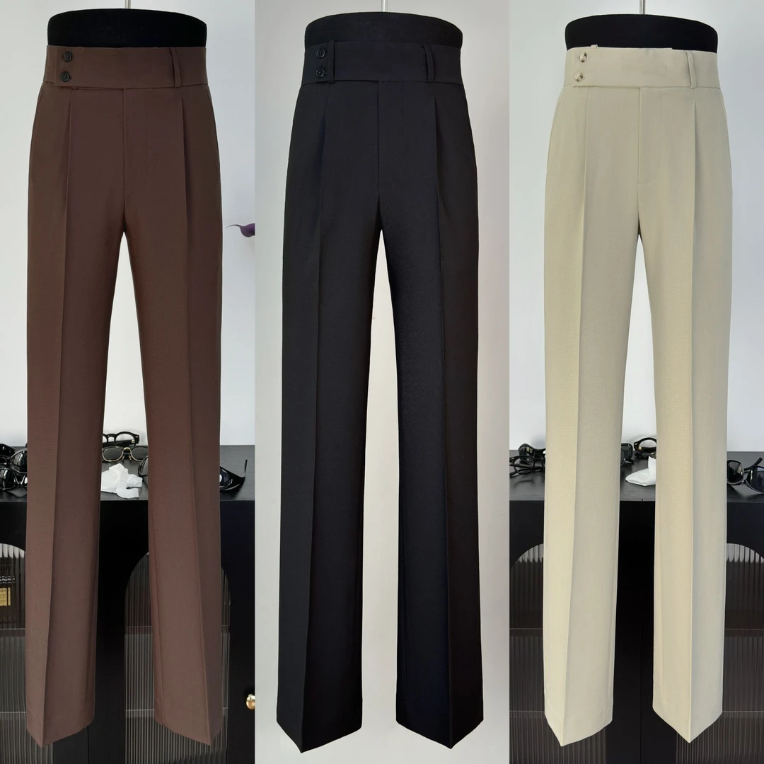 【西蒙曹】春秋新款高腰显腿长显瘦微喇西裤