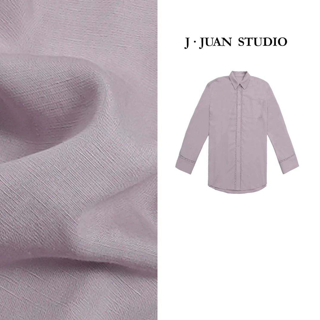 【J.Juan】海风-夏季天丝亚麻防晒衬衫高个子女装老钱宽松慵懒上衣