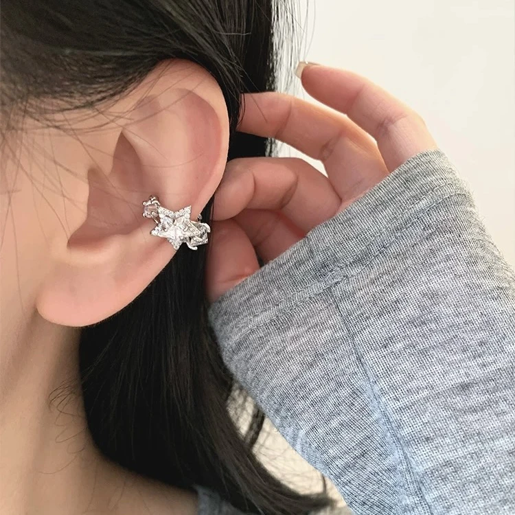 合金合成锆石耳饰 星光岛屿耳骨夹耳夹无耳洞女新款简约百搭时尚