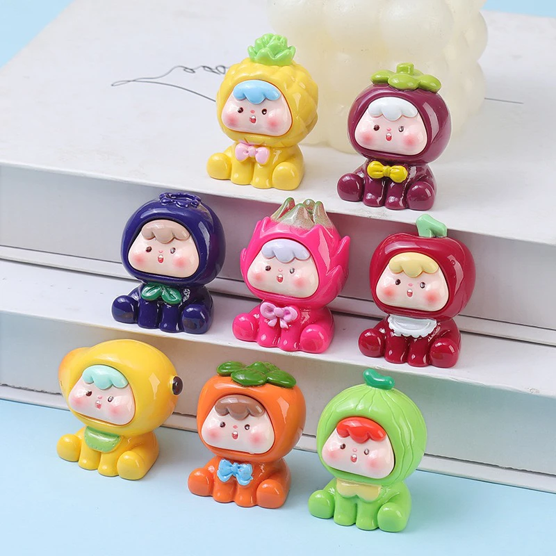 卡通可爱水果崽崽树脂萌粒diy摆件