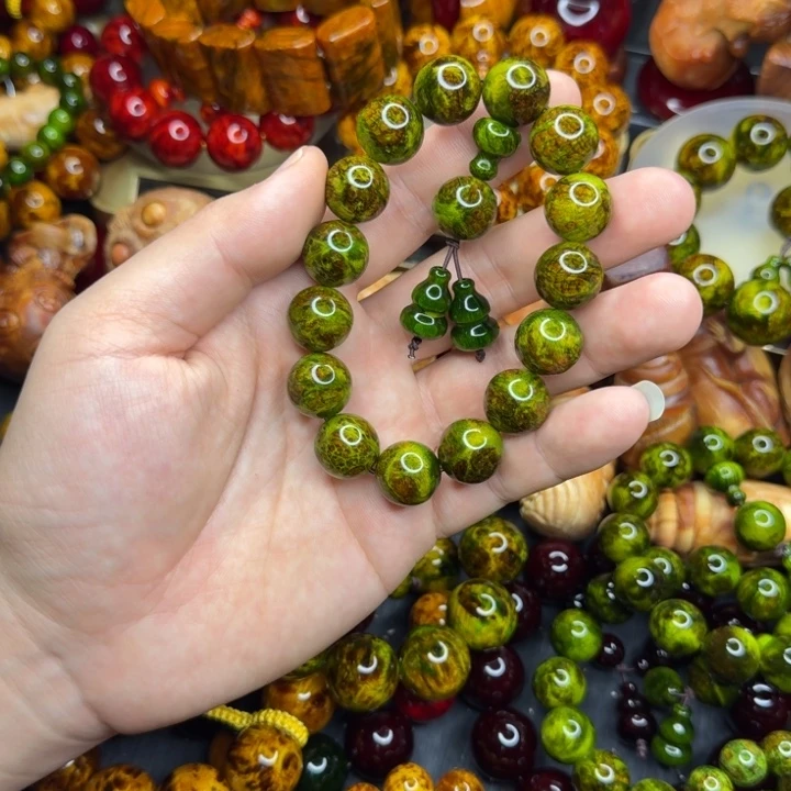 松木琥珀木文玩手串