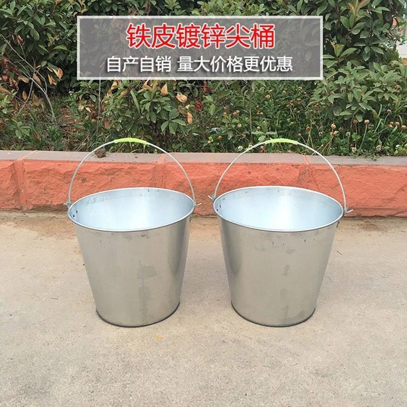 加厚铝桶铝合金铁桶户外带盖圆桶提水桶家用手提大号大容量商用