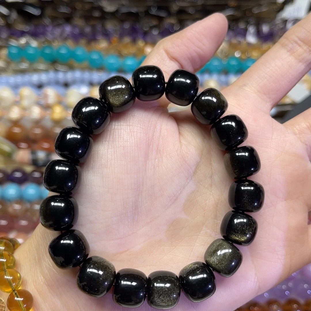 水晶未镶嵌手链天然双眼金耀卡11.8