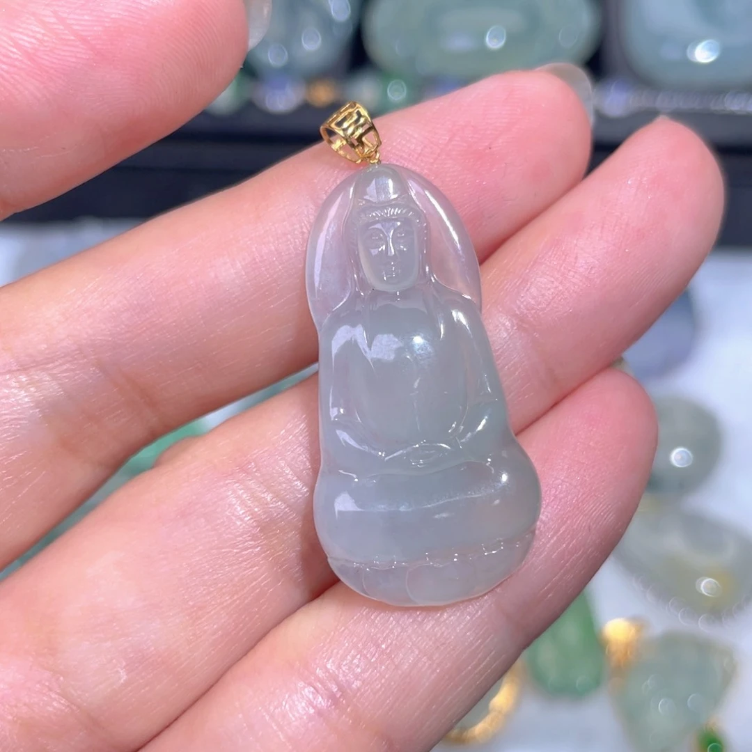 颈饰18K金镶嵌翡翠翡翠