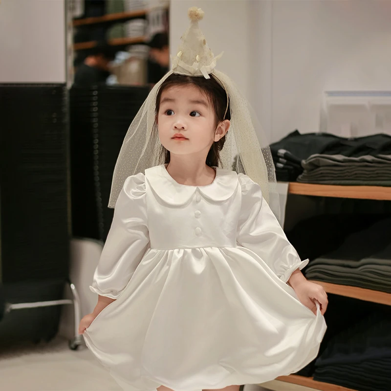 女宝宝秋季公主裙周岁裙子2025新款珠光宝气礼服仙女裙可爱生日裙