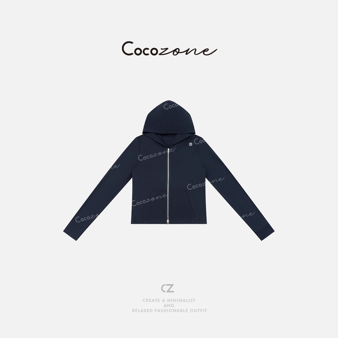 COCO ZONE 刘一一 春季设计感显瘦连帽拉链长袖外套ACD2A0252