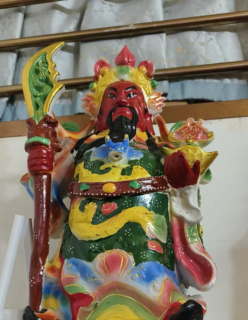 陶瓷古彩关公菩萨玄关工艺品