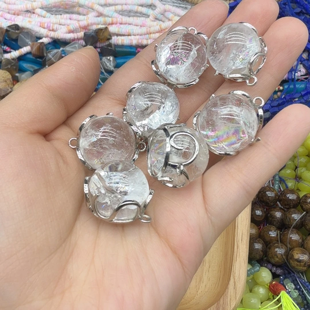 水晶珠宝半成品未镶嵌18m白阿塞双扣一颗