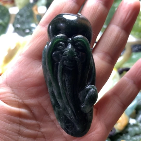 蛇纹石玉岫玉手把件未镶嵌