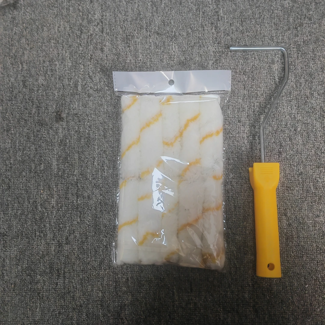4寸不掉毛小滚刷6寸拇指滚筒滚芯刷头油漆乳胶漆涂料修补边角刷子