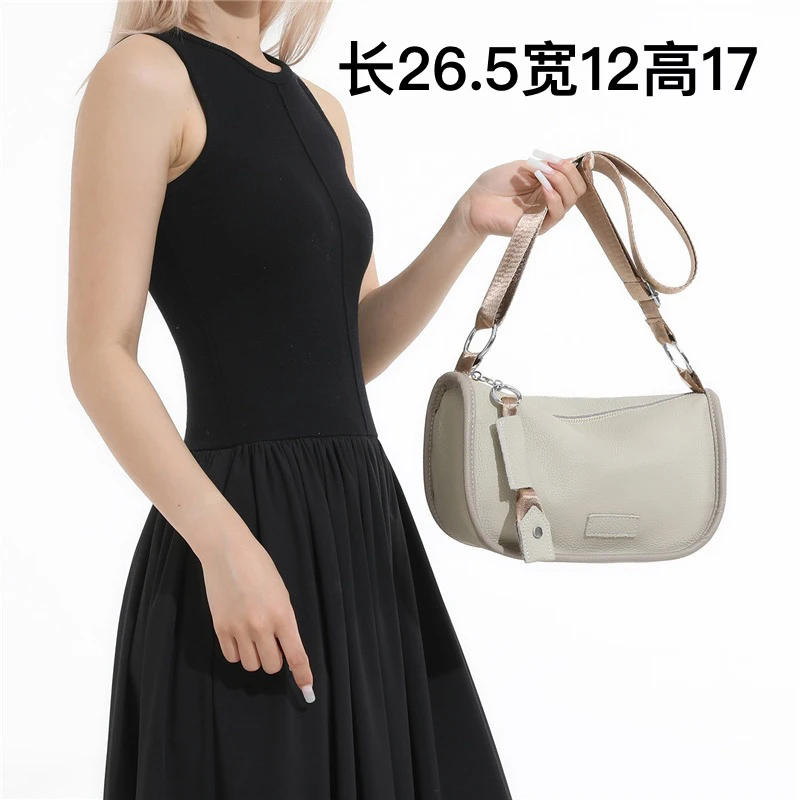 【头层牛皮】真皮女包单肩斜挎包20625白