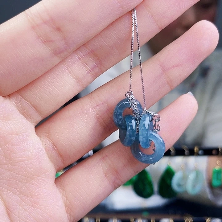 翡翠耳饰银S925镶嵌饰品