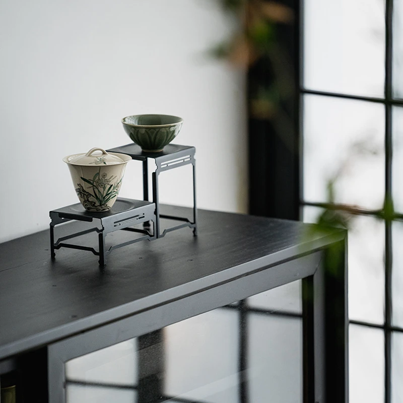 铁艺置物架 茶具收纳架茶室茶空间展架博古架 茶杯茶壶架