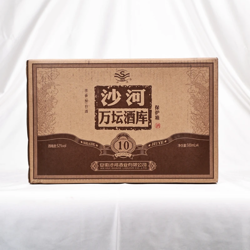 SHAHE/沙河万坛酒库10(500ML*4)52度整箱装浓香型500ml