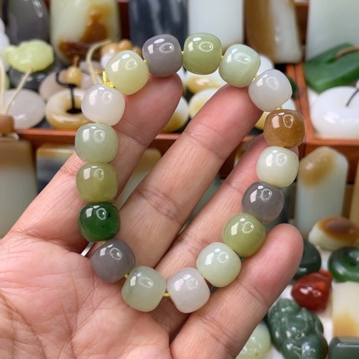 和田玉未镶嵌手链卡12