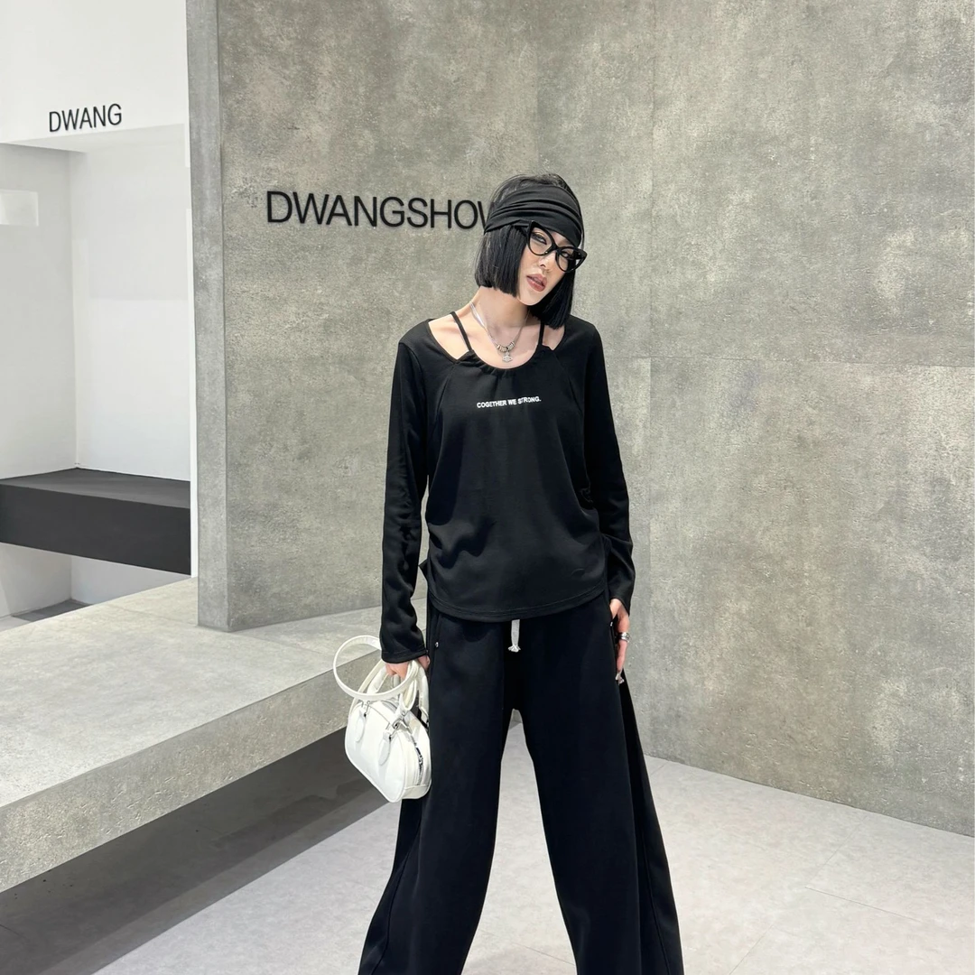 2025欧货小衬衫露肩大码显瘦百搭上衣小众设计感u领