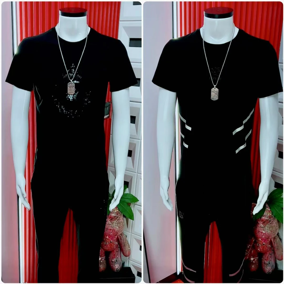 潮流男士套装休闲运动服套装夏季薄款短袖T恤时尚搭配舒适百搭帅