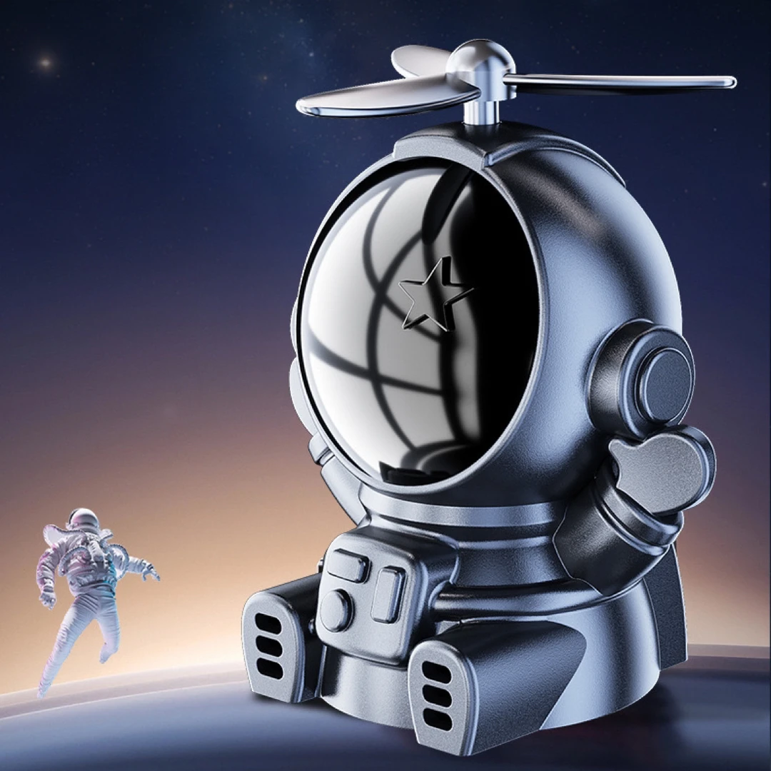 汽车摩托车装饰品太空人车载摆件太阳能旋转创意宇航员持久清香
