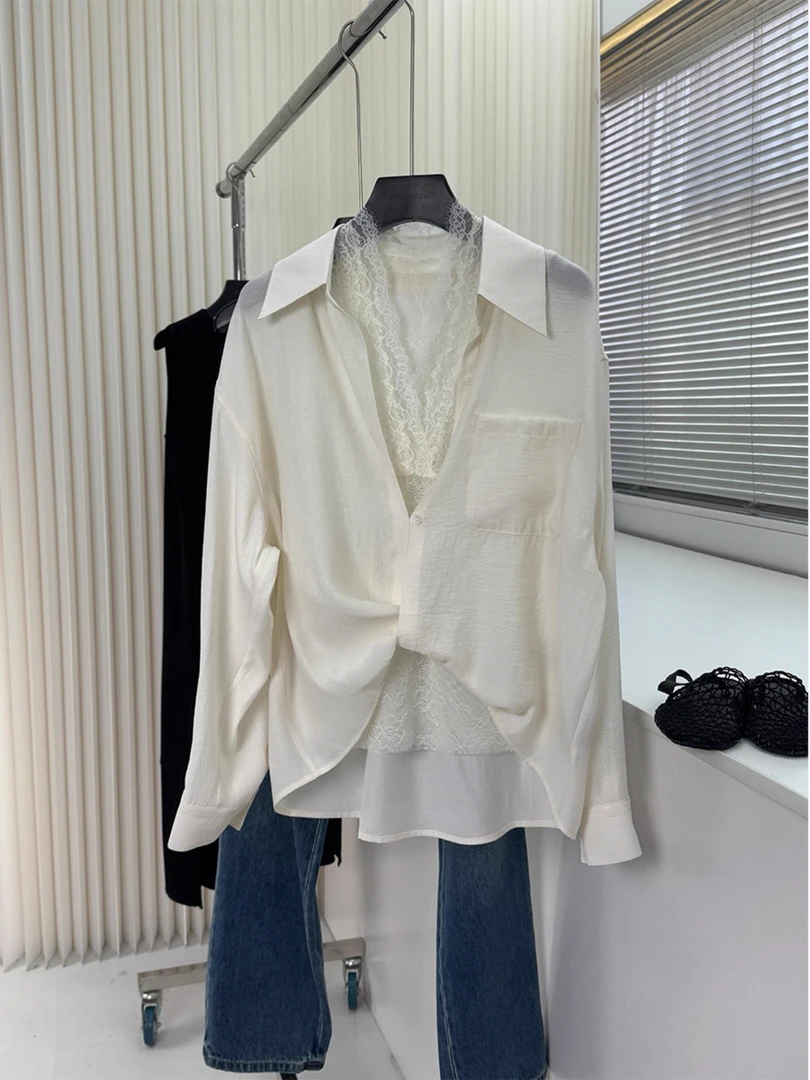 Coco “设计师款蕾丝衬衫2件套”