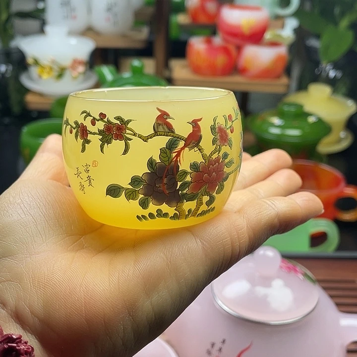 琉璃手工艺品玉瓷琉璃主人杯