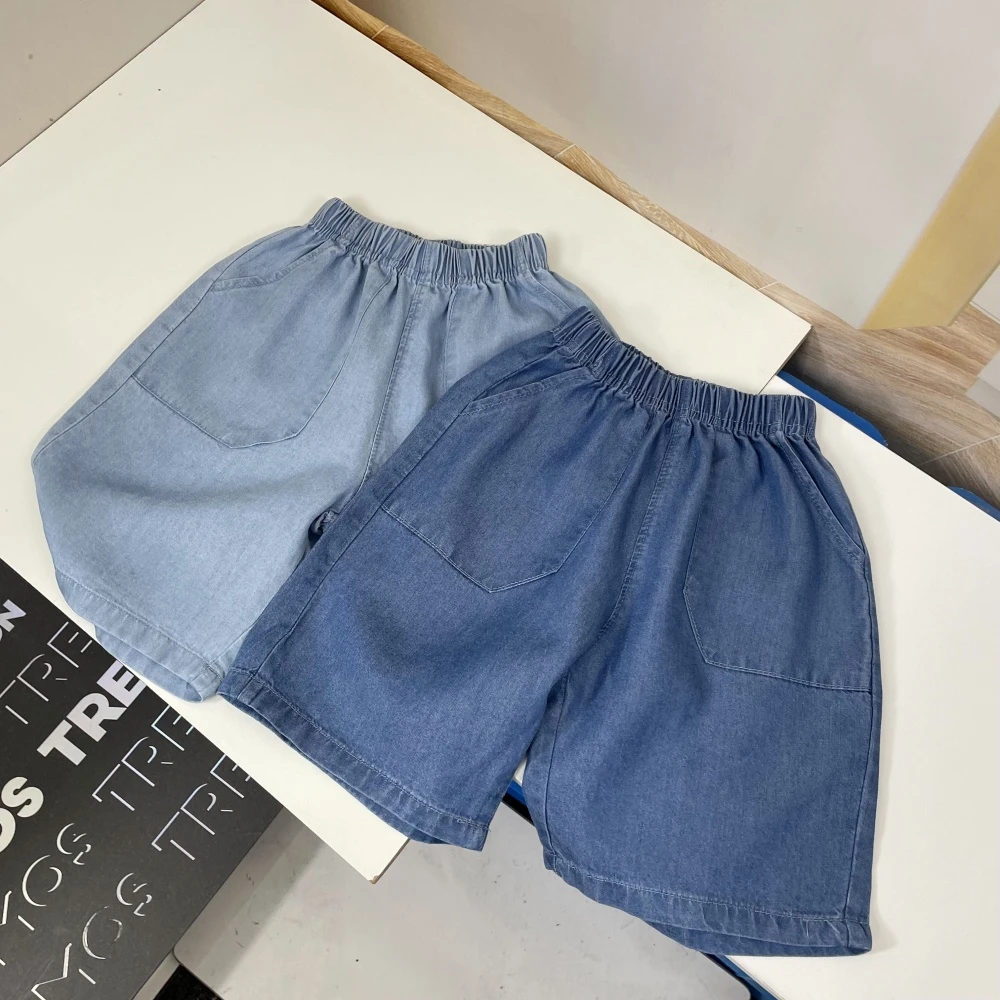 儿童莱赛尔天丝牛仔短裤 吸湿透气排汗A类速干 夏季五分裤子凉快