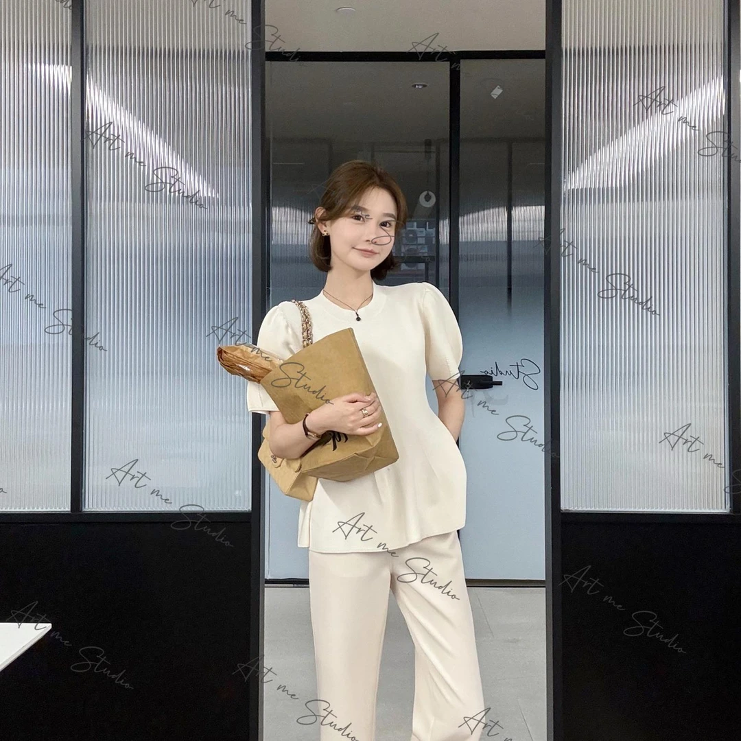 小冰箱裤筷子腿开叉ART刺绣必入通勤显瘦直筒九分小脚裤w1610w2