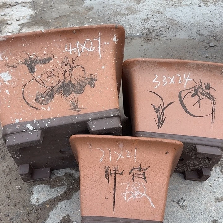 宜兴紫砂花盆，现货发