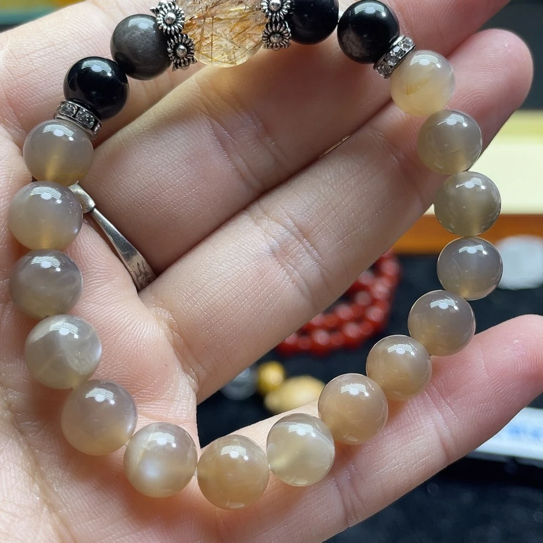 水晶手链未镶嵌黑金超