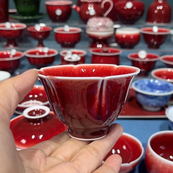 景德镇浅行窑花口玉兰杯