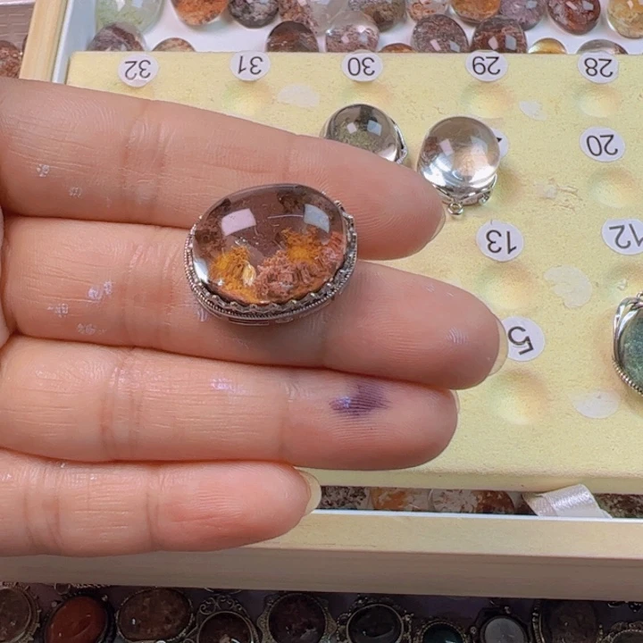 水晶手链银S800镀金镶嵌大*