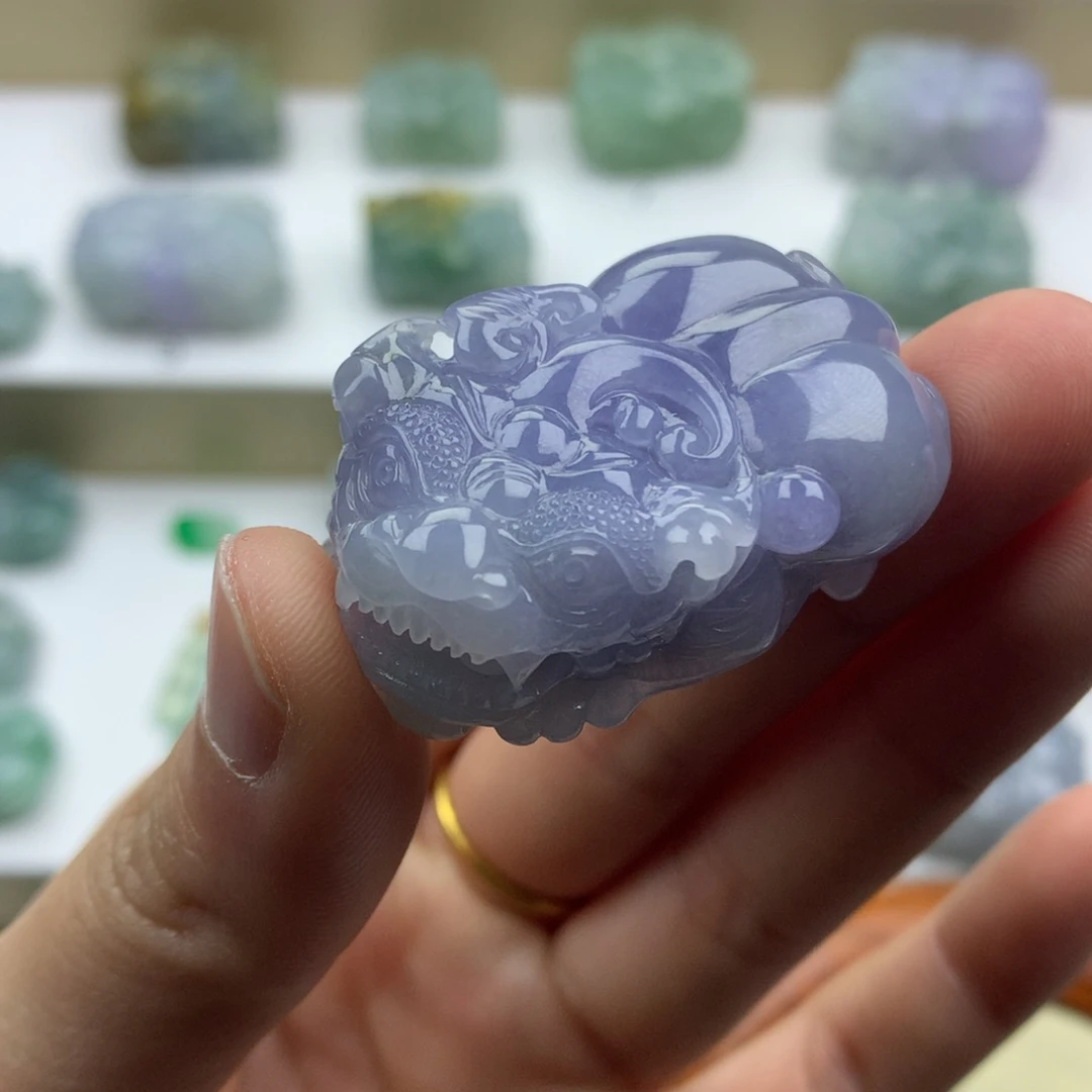 翡翠吊坠(不含链)未镶嵌小*福天然缅甸翡翠A货貔貅