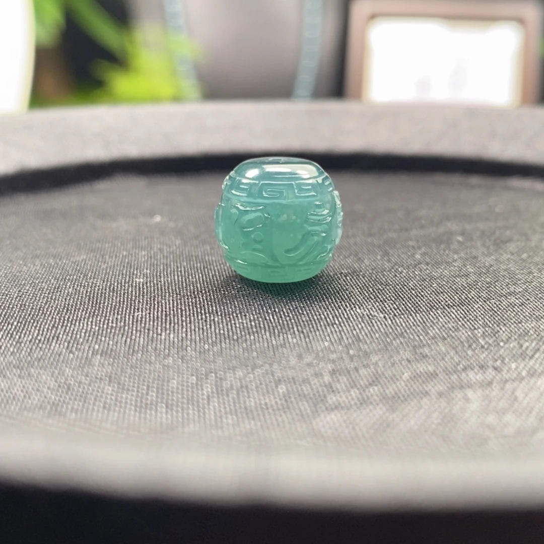 夏***生翡翠未镶嵌手链卡13➕雕刻珠