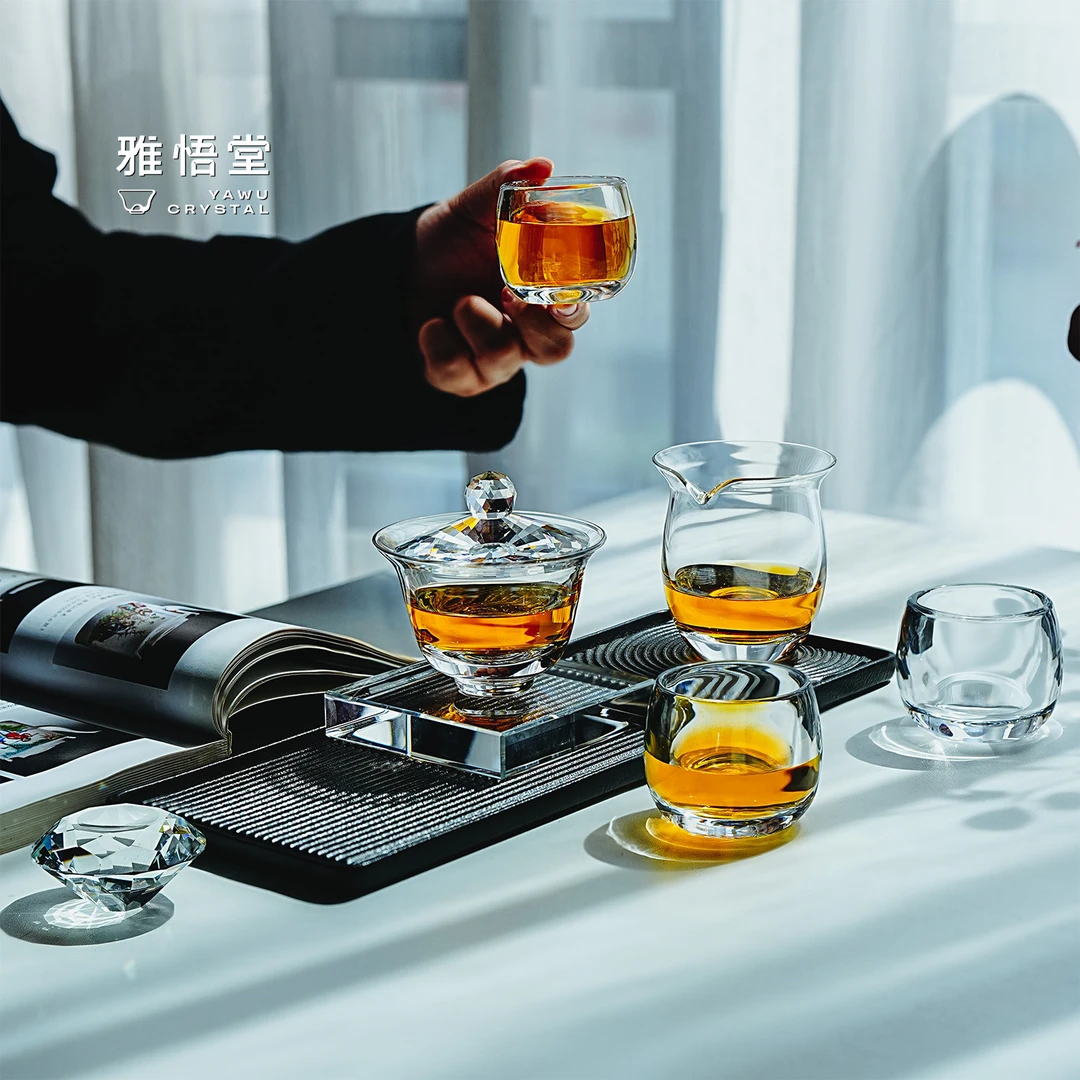 伍家坊不墨套组耐热水晶玻璃茶具高档泡茶碗茶道器具送礼