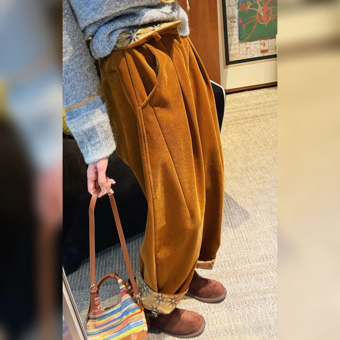 PCNY丨不理理「复古浪潮」宽松慵懒风显瘦垂感加绒阔腿裤