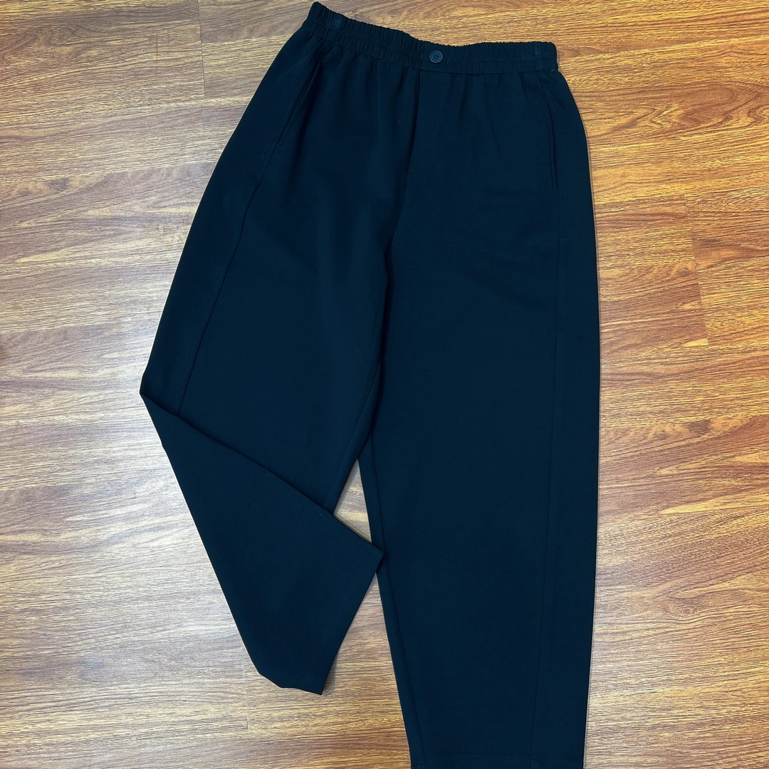 必魅-2025春夏新款百搭松紧腰黑色休闲裤显瘦时尚舒适萝卜裤30535