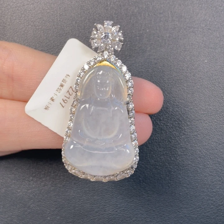 吊坠(不含链)银S925镶嵌翡翠