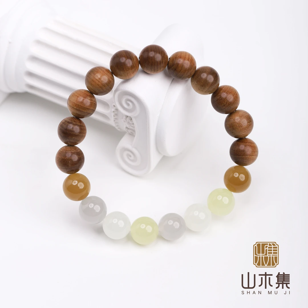 【雪涧松烟】老山檀黑肉虎皮1.0青黄口浅烟紫蜂蜜水手串￥（多样性）
