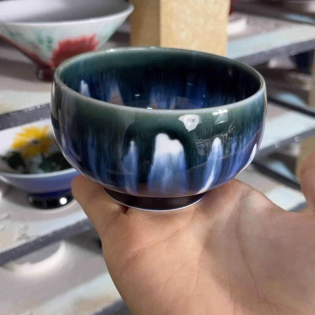 景德镇原矿陶瓷 花釉 瑕