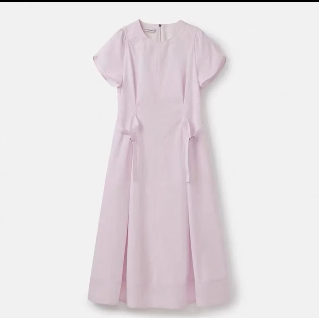 【李富贵】短袖连衣裙女25夏季新款收腰漂亮气质裙子958209