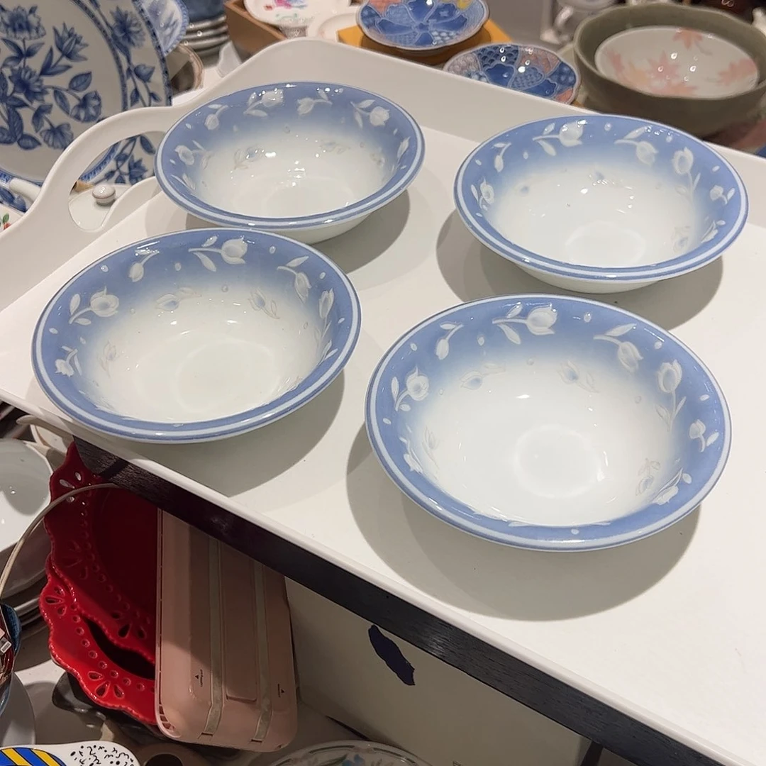 你***去陶小碎花小碗四个碗碗