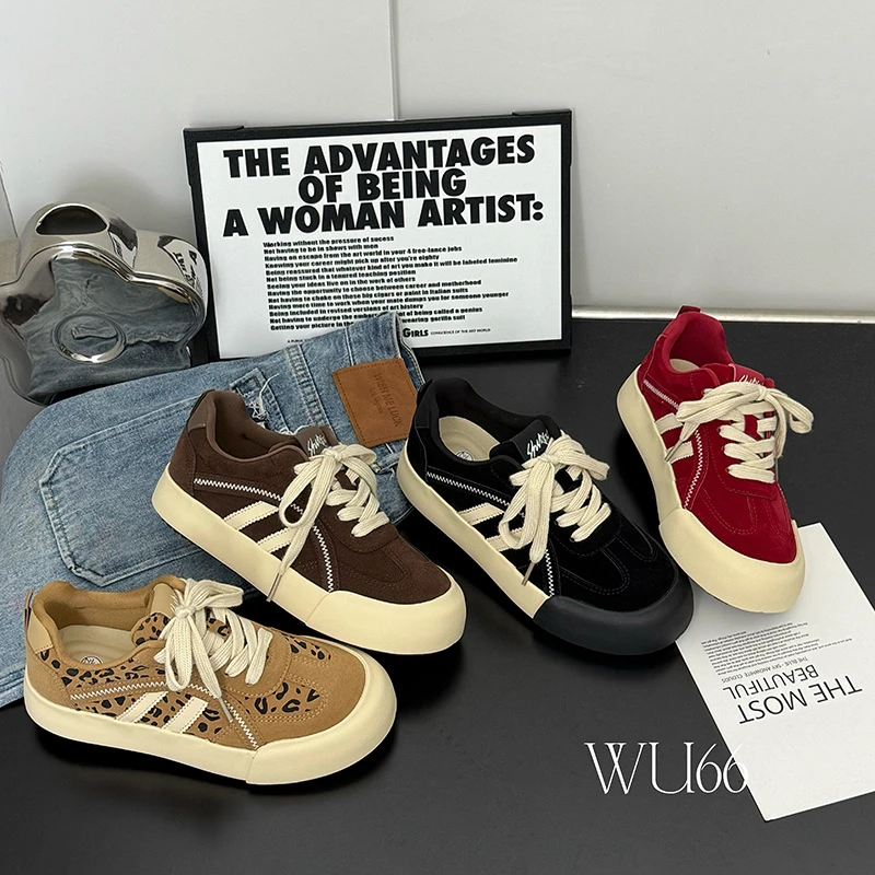 休闲鞋女鞋百搭新款2025爆款徳训鞋厚底板鞋网红轻奢运动鞋子女
