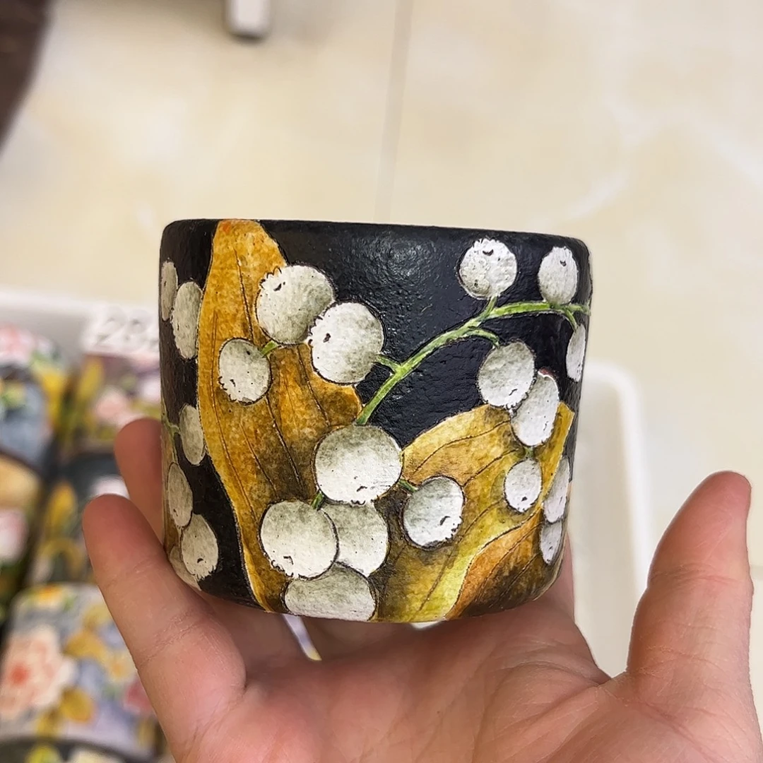 景德镇炫彩手绘口6.5高7.5