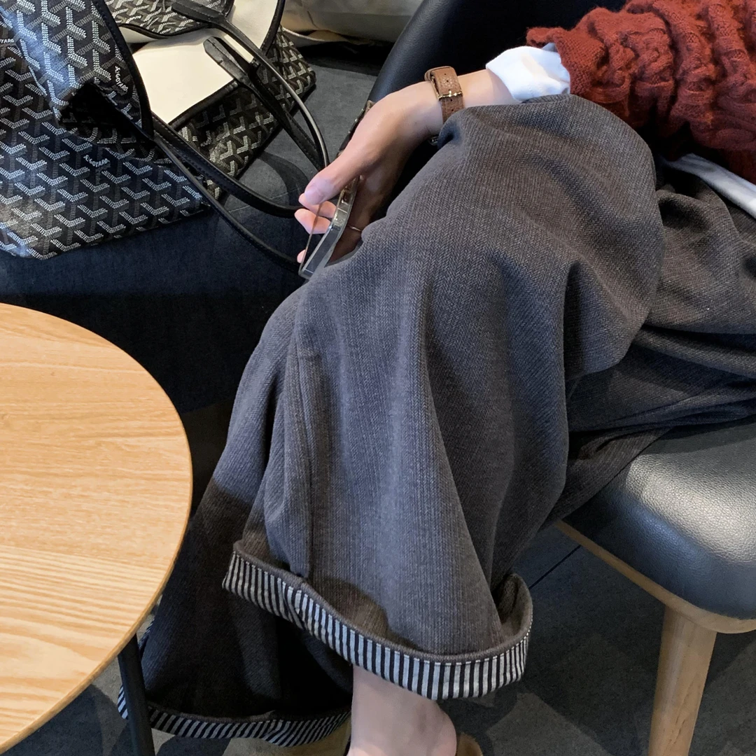 孕妇裤子秋冬季外穿2025新款春季百搭休闲宽松阔腿裤高腰慵懒长裤