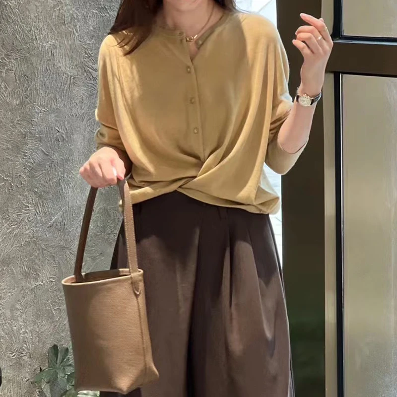 FLORA&AILEY圆领休闲开衫