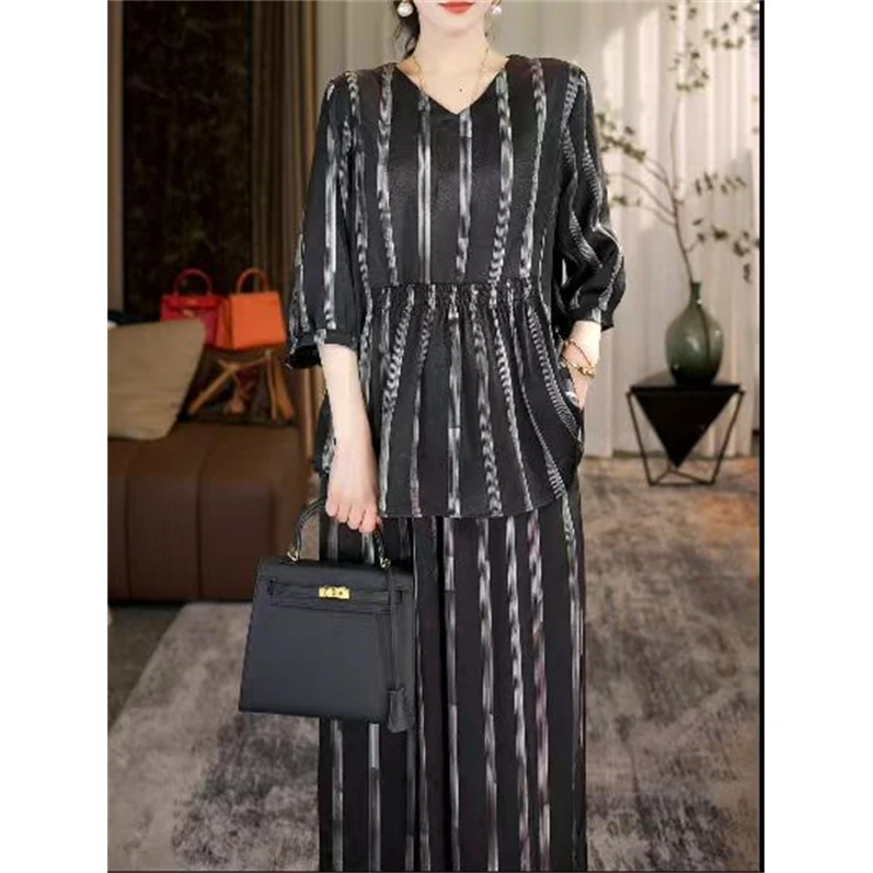 春装女爆款2025新浮世歌时尚洋气休闲气质宽松上衣裤子套装0730