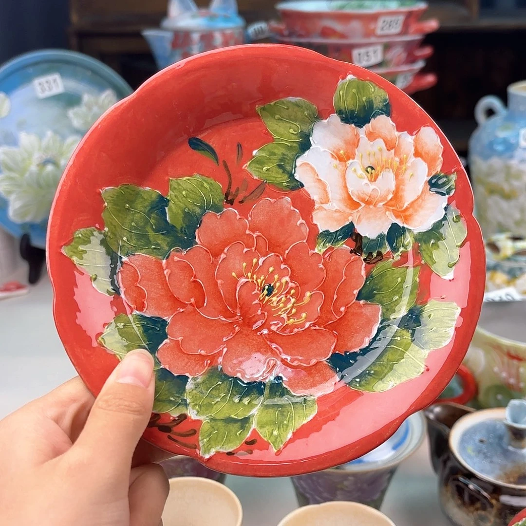 景德镇手绘高温釉下彩陶瓷茶具